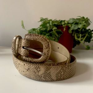 White Snake Skin Target Belt - Large